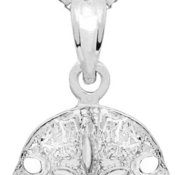 Sterling Silver Sand Dollar Necklace 18in Chain Beach Sea Star Pendant Jewelry - Picture 1 of 5